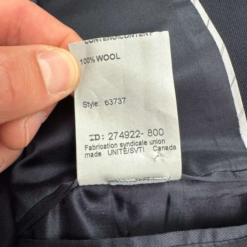 J.Crew Wool Suit Blazer Jacket Mens 42L Navy Blue Sport Coat Classic Workwear